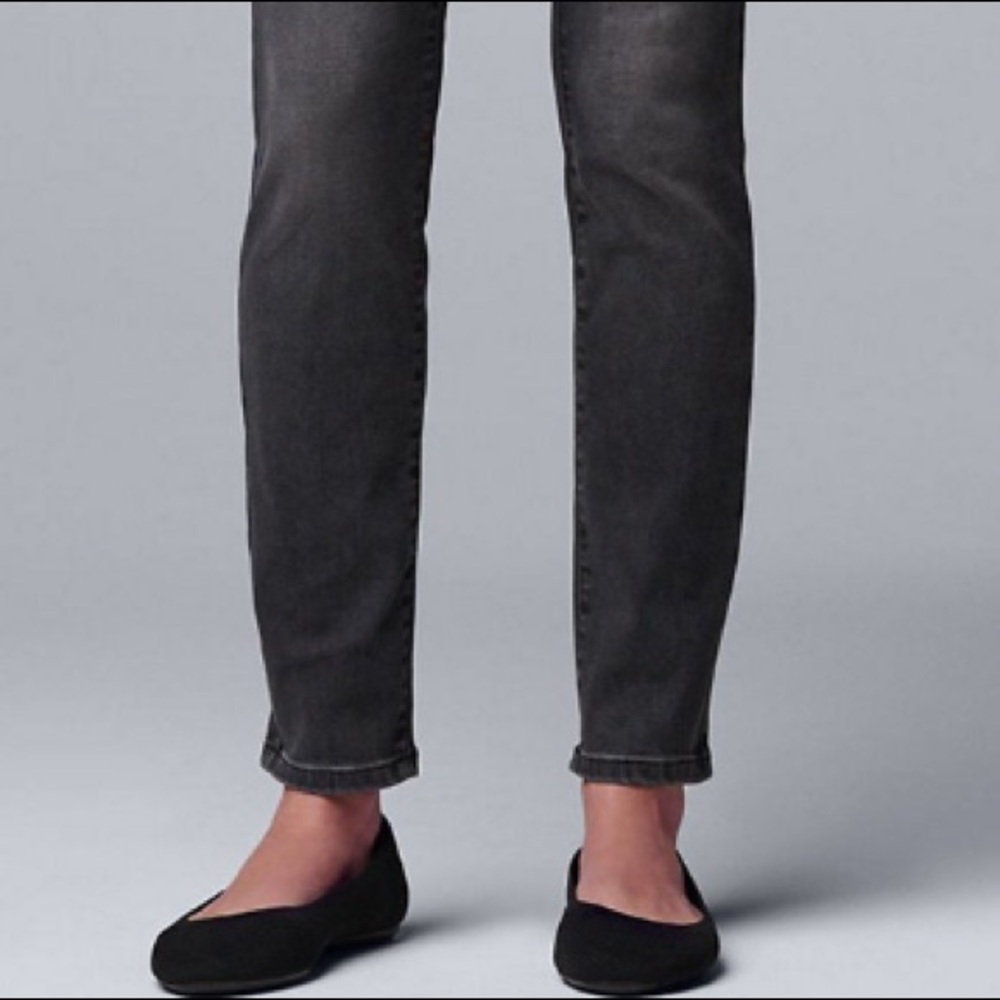 Women’s SIMPLY VERA WANG Stretch High-Waisted Skinny Jeans Grey Gray Short - Picture 5 of 5